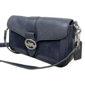 Coach Georgie Midnight Blue Leather Crossbody Purse